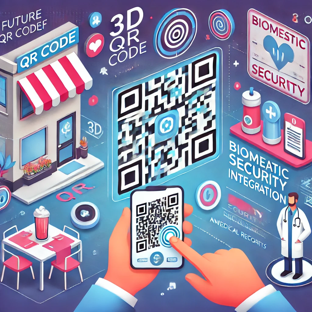 futuristic 3D QR codes, biometric security